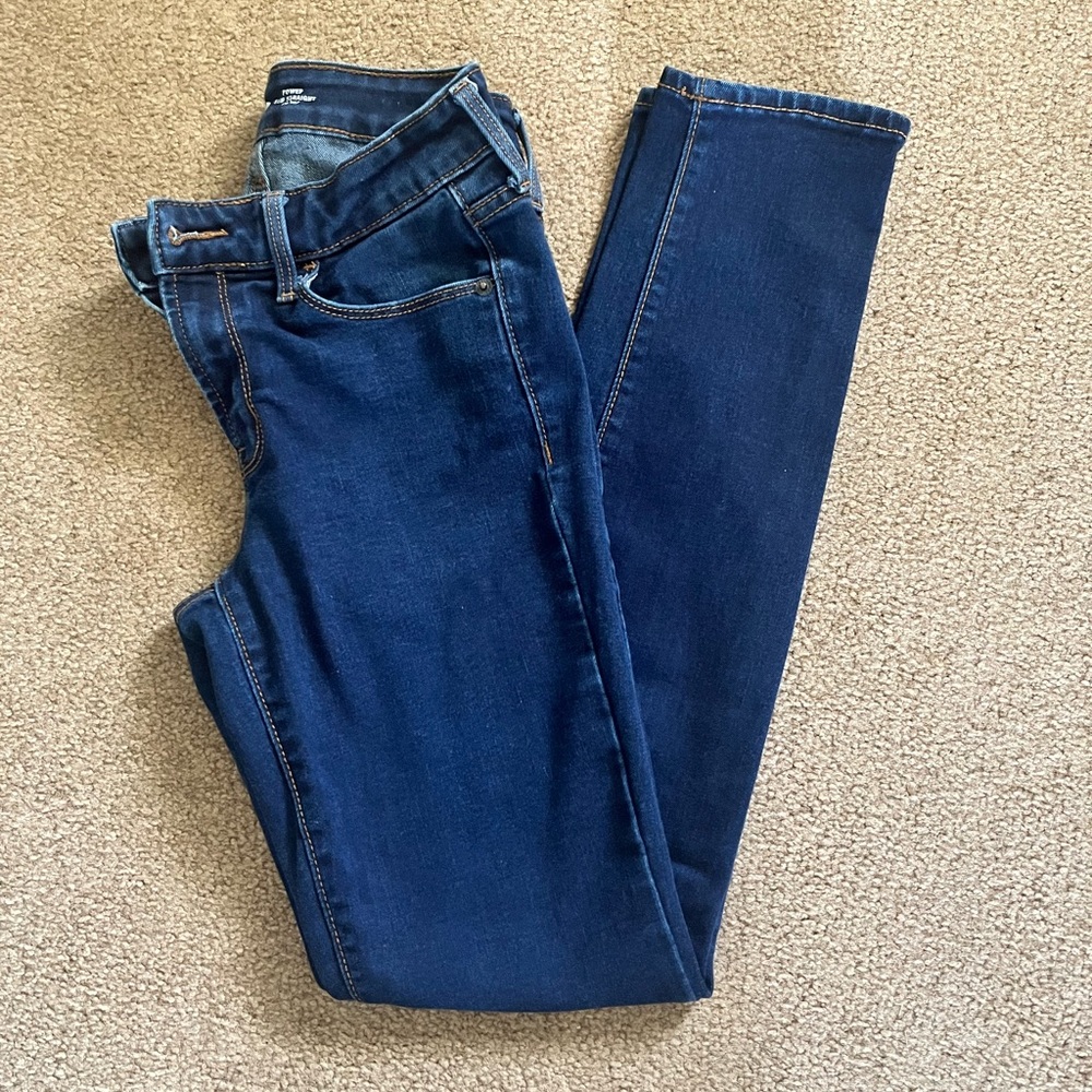 OldNavy Mid Rise Power Slim Straight Jeans